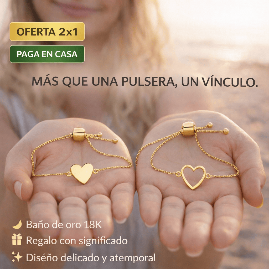 VINCULO AMOR™ — Set Doble de Pulseras de Corazón con Baño de Oro 18K (2x1 limitado)