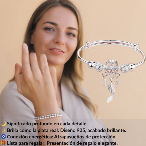 Lunaria™ — Pulsera Estilo Plata 925 con Atrapasueños Energético (2x1 Solo Hoy)