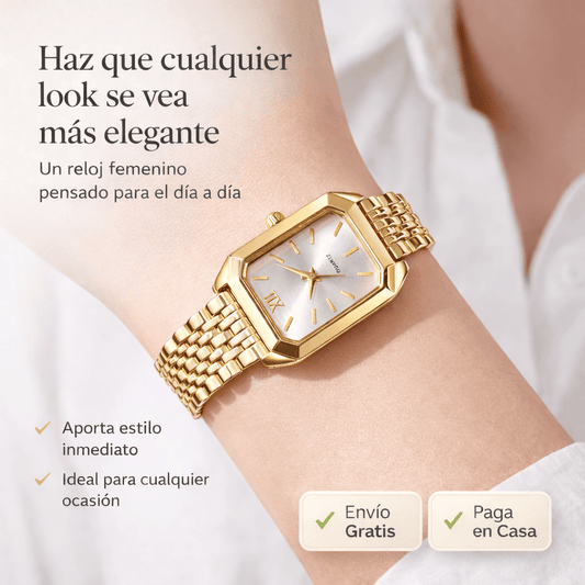 MONTRÉE GOLD™ Reloj femenino de cuarzo con diseño dorado elegante