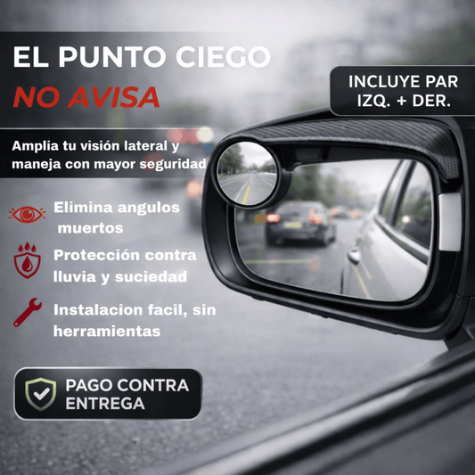 ClearView Pro™ – Espejo Retrovisor 360° Antipunto Ciego. (iNCLUYE Par izq + Der)
