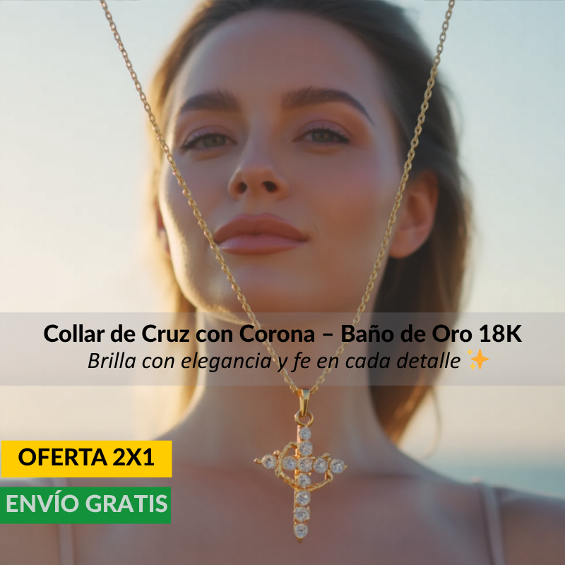 CRUZ CORONA DIVINA™ — Bañada en oro 18K (OFERTA 2X1)