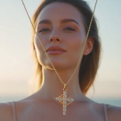 CRUZ CORONA DIVINA™ — Bañada en oro 18K (OFERTA 2X1)